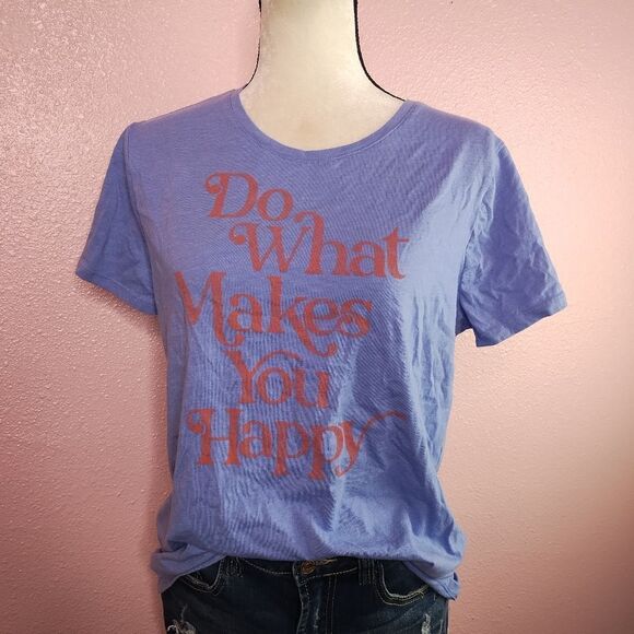 Nine West Do What Makes you Happy Graphic T Shirt Large - Picture 2 of 6